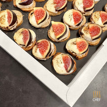 Load image into Gallery viewer, One Tray Contains 30 Goat Cheese Canape bruschetta delivered at home or office