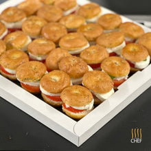 Load image into Gallery viewer, Mini Focaccia with Basil Pesto marinated Mozzarella and Tomato