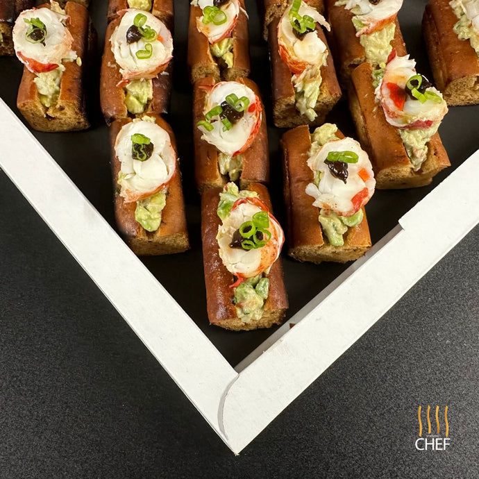 One Tray Contains 20 Canapes of Lobster Rolls -Premium Gourmet Canapes delivered to your party event