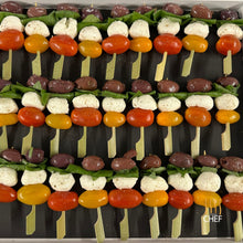 Load image into Gallery viewer, Cherry Tomato, Black Olives and Mozzarella Skewers