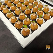 Load image into Gallery viewer, One tray contains 42 Vegetarian Canapes
