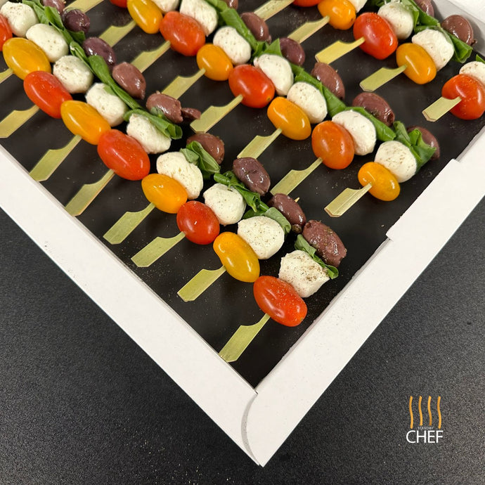 One tray contains 30 Italian Canapes for your aperitivo Delivered to you