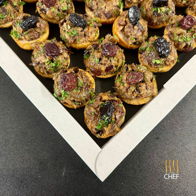 One tray contains 42 Sicilian Plant based canapes, catering to your Vegan Guests